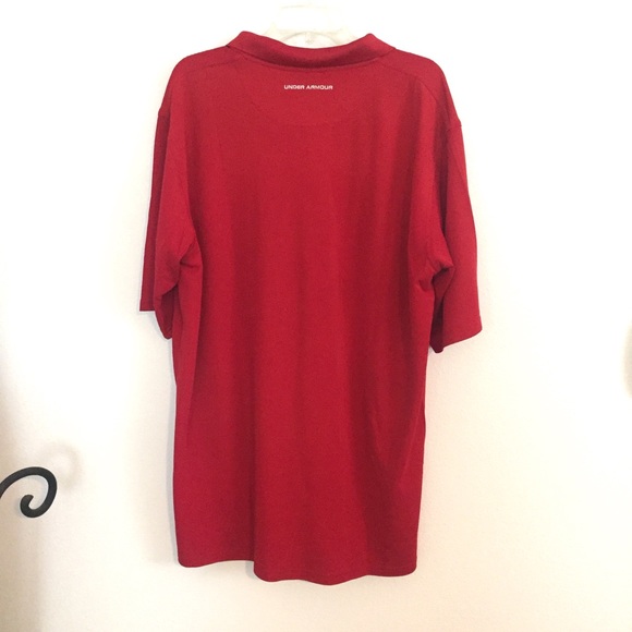 Men’s collared red Under Armour button shirt. XL - Picture 2 of 8